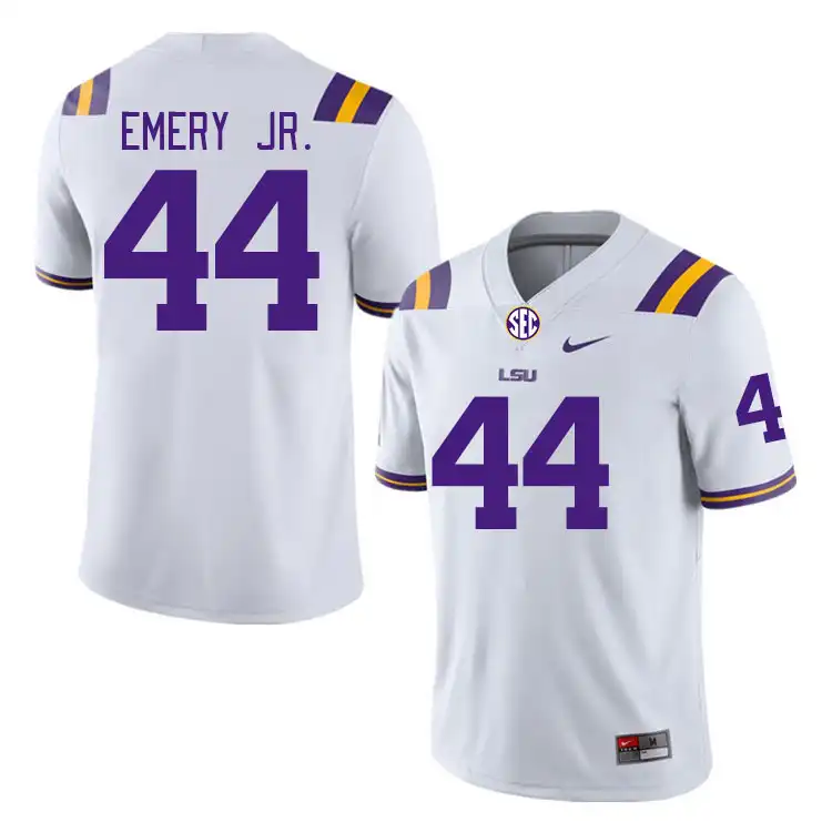 Men's LSU Tigers John Emery Jr. #44 White NCAA Football Jersey